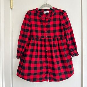 Gap Buffalo Plaid Flannel Dress Kids Size S